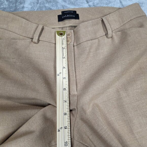 Talbots Pants Womens 14 Tan Beige Hampshire Straight Leg Ankle Trousers Preppy - Picture 7 of 8